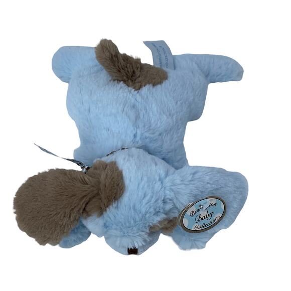 Bearington Baby Collection Relaxed Blue Rattle Dog Plush 8" Stuffed Animal Toy - Picture 2 of 11